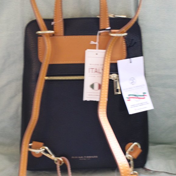 NWT Divina Firenze Pebble Leather Handbag Backpack Backp Made In Italy main image 6